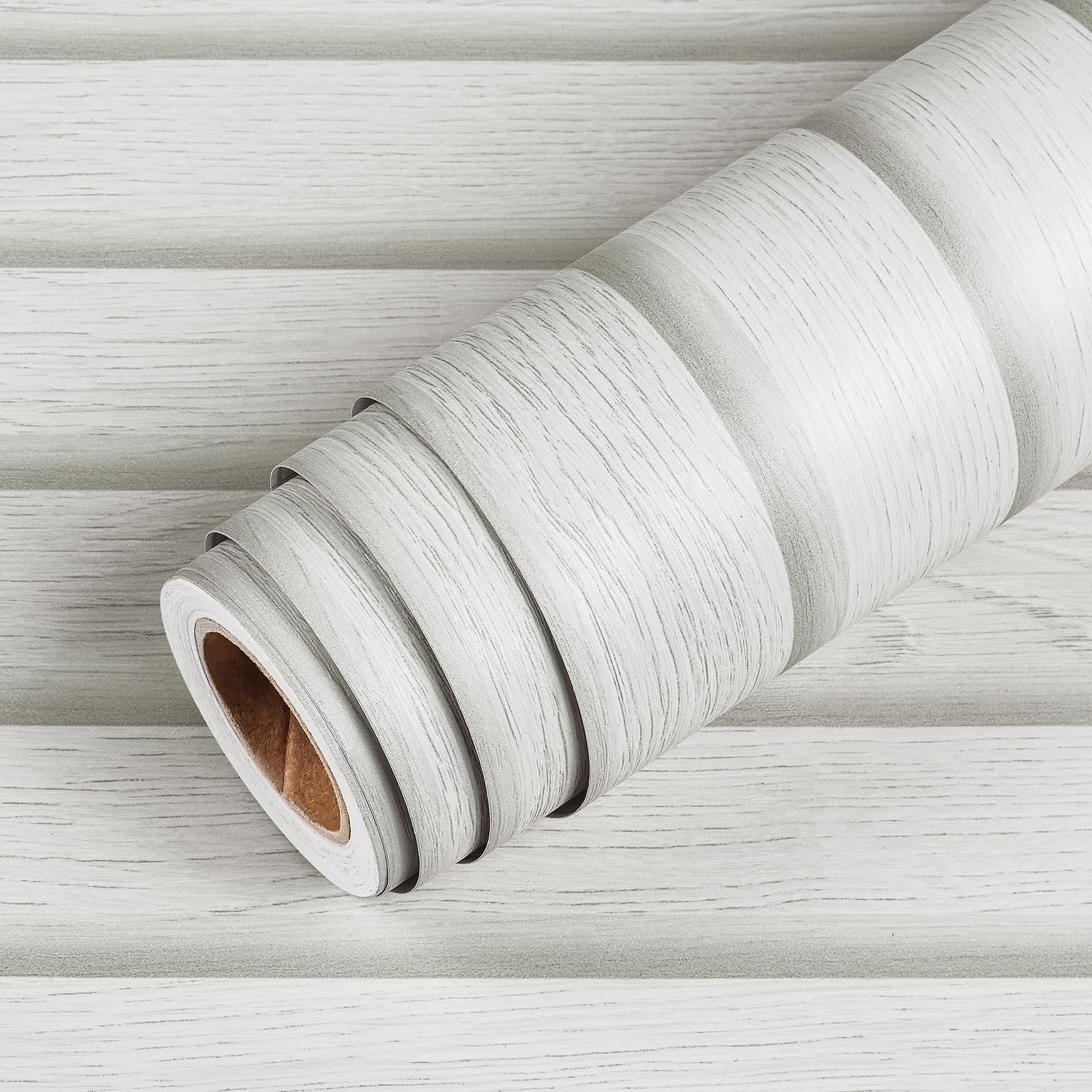 Off White Beadboard Wallpaper Peel and Stick Faux Wood Slat Wall Paneling for…