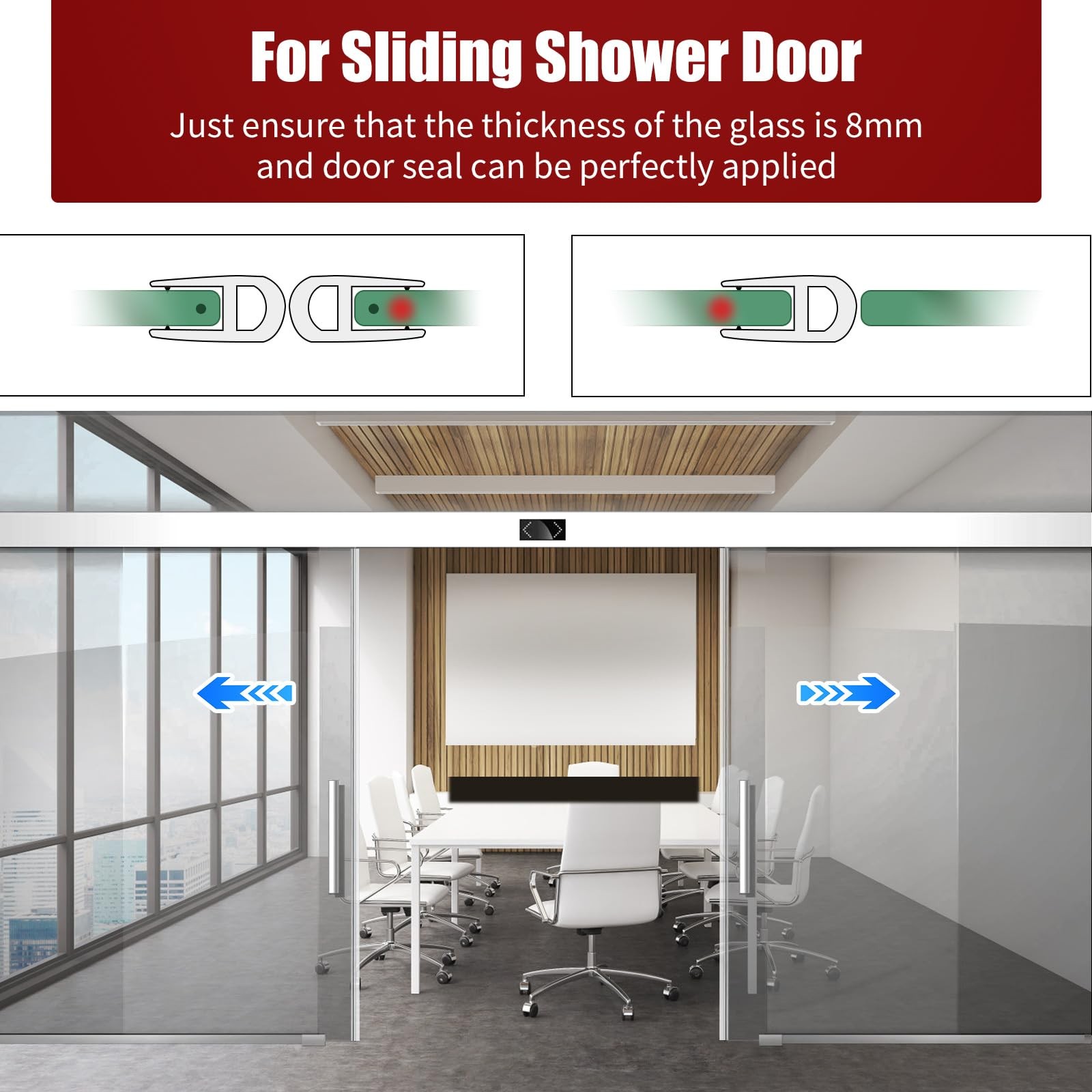 3PCS x 39 Inch Shower Door Seal for 5/16”(8mm)- For Side, Clear