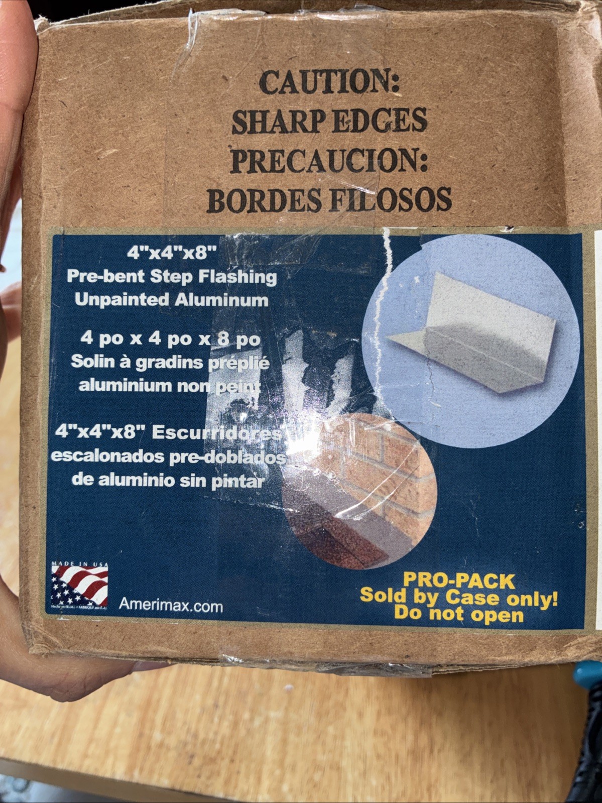 Home Products 4 in. x 4 in. x 8 in. Aluminum Pre-Bent Shingle Flashing (100-Pack