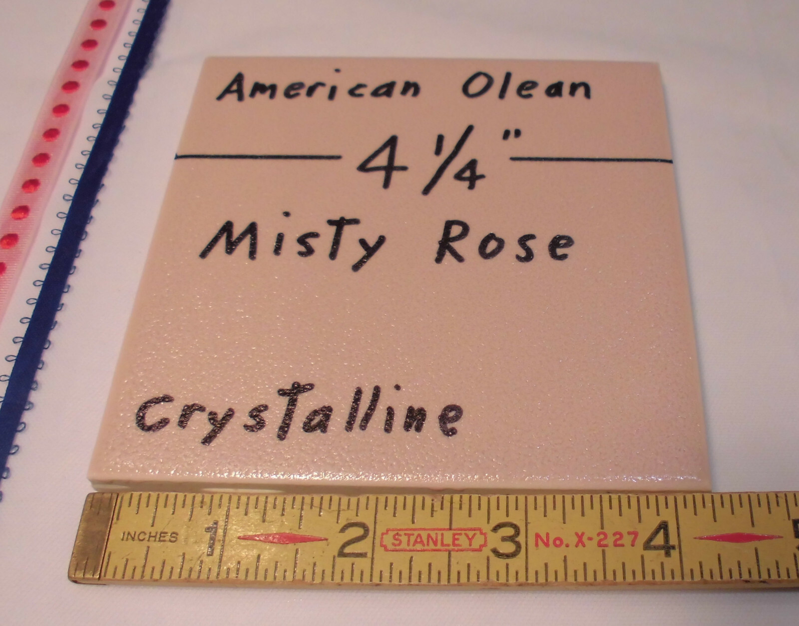 1 pc. *Misty Rose* Crystalline Ceramic Tile by American Olean 4-1/4″ Pinkest