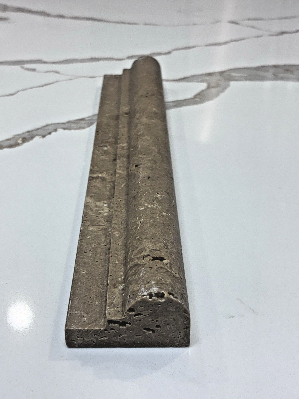 2″ X 12″ Walnut Travertine Chair Rail Ogee Profile Trim Molding Wall Tile