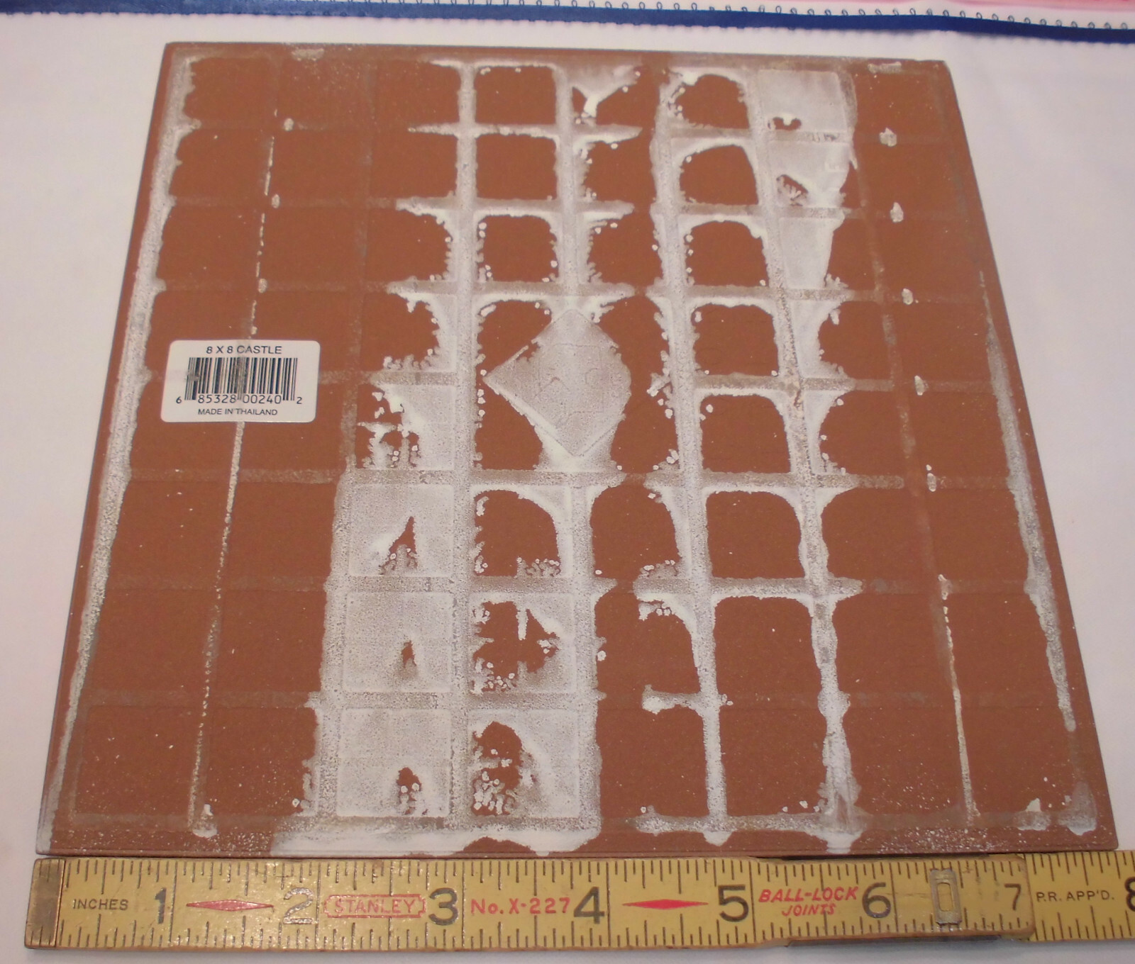 1 pc. Textured Off-White + Gray-Beige Ceramic Floor Tile 8″ X 8″ size 7-3/4″