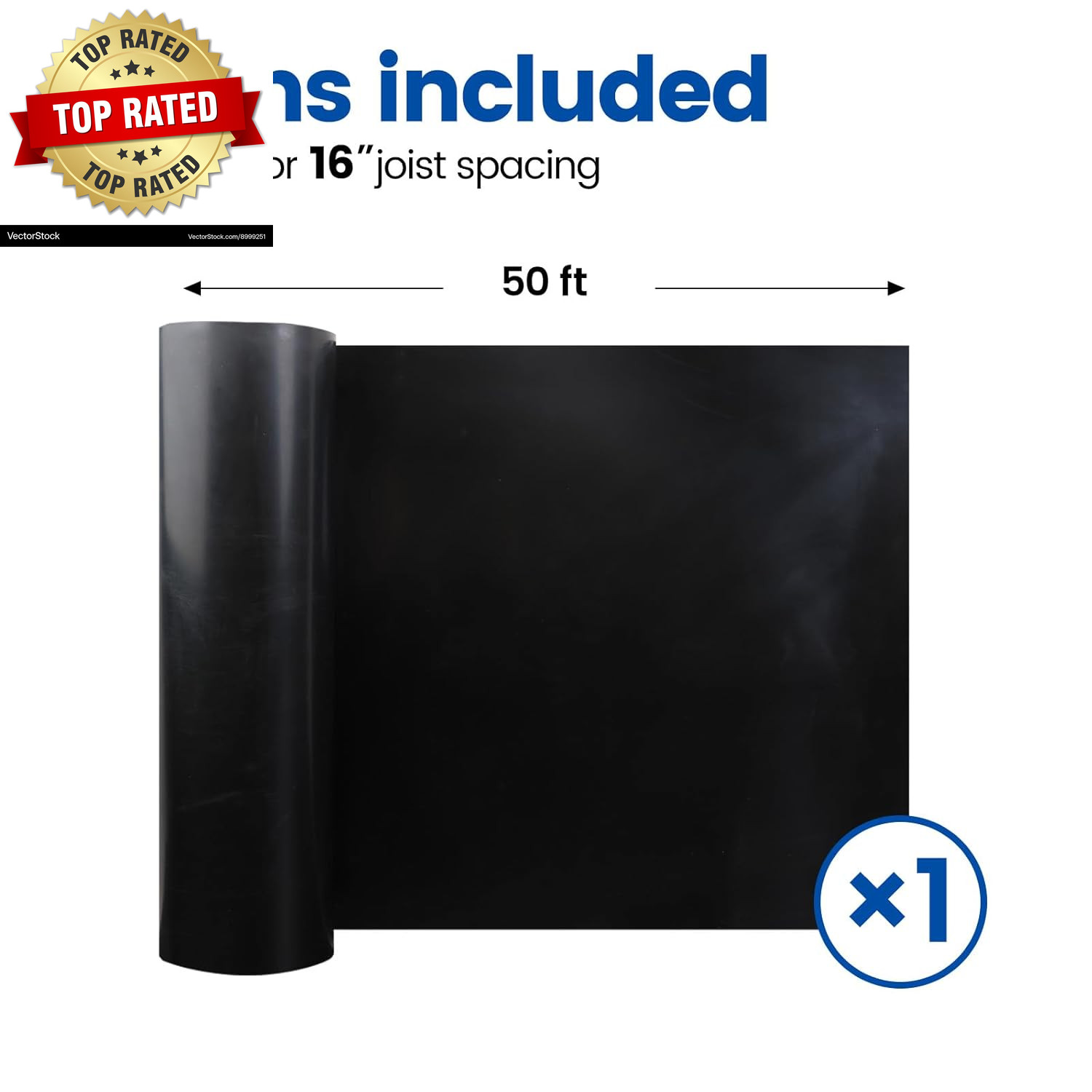 1PCS 50FT Black under Deck Drainage System Trough HDPE Waterproofing