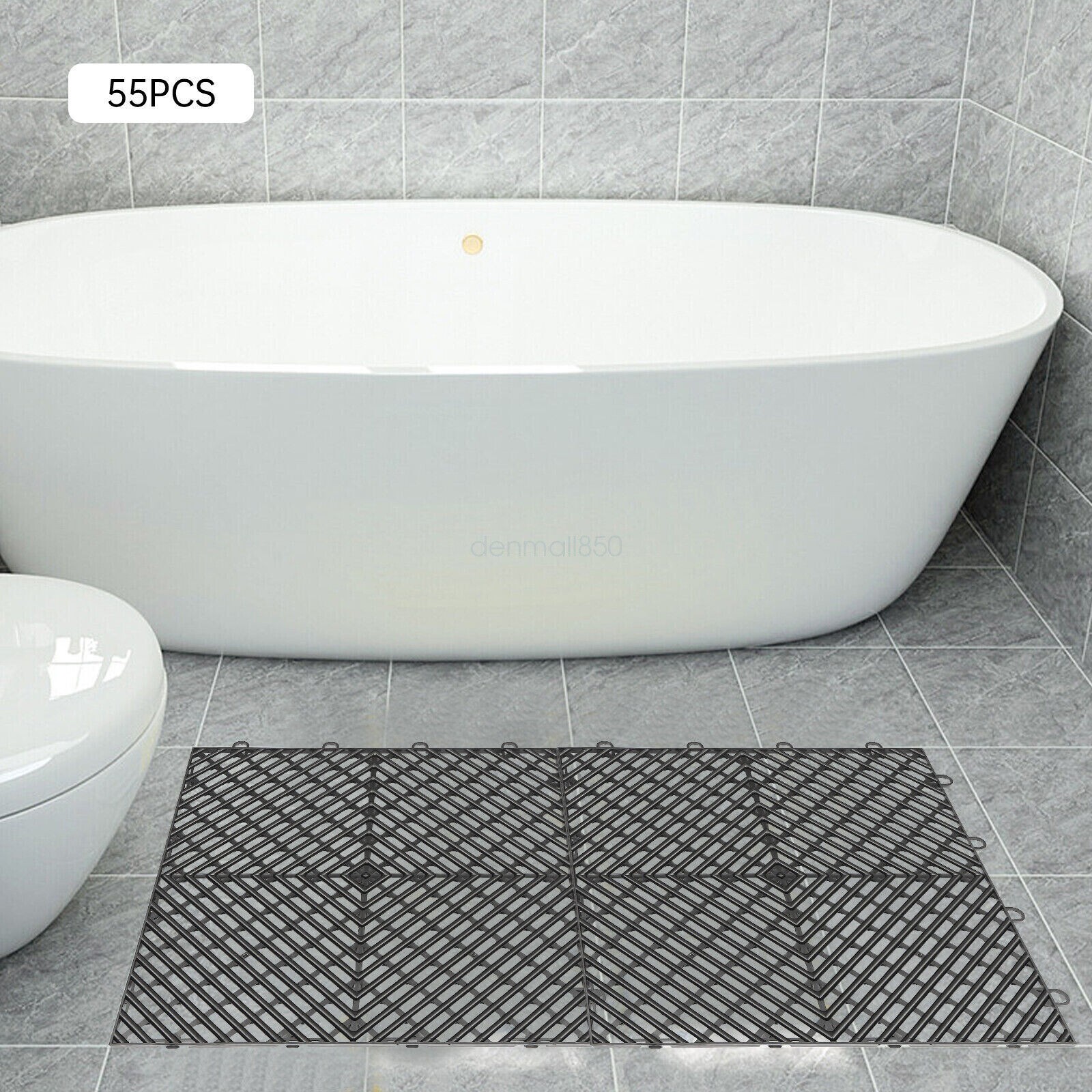 12×12″ Interlocking Garage Floor Tiles 25/55 PCS Deck Tile Snow Water Drainage
