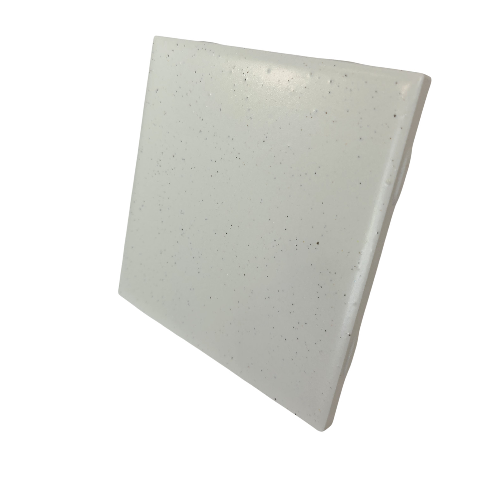 Freckled 4.25 in Ceramic Tile Specs Dots Subway Square Vintage Off White Matte