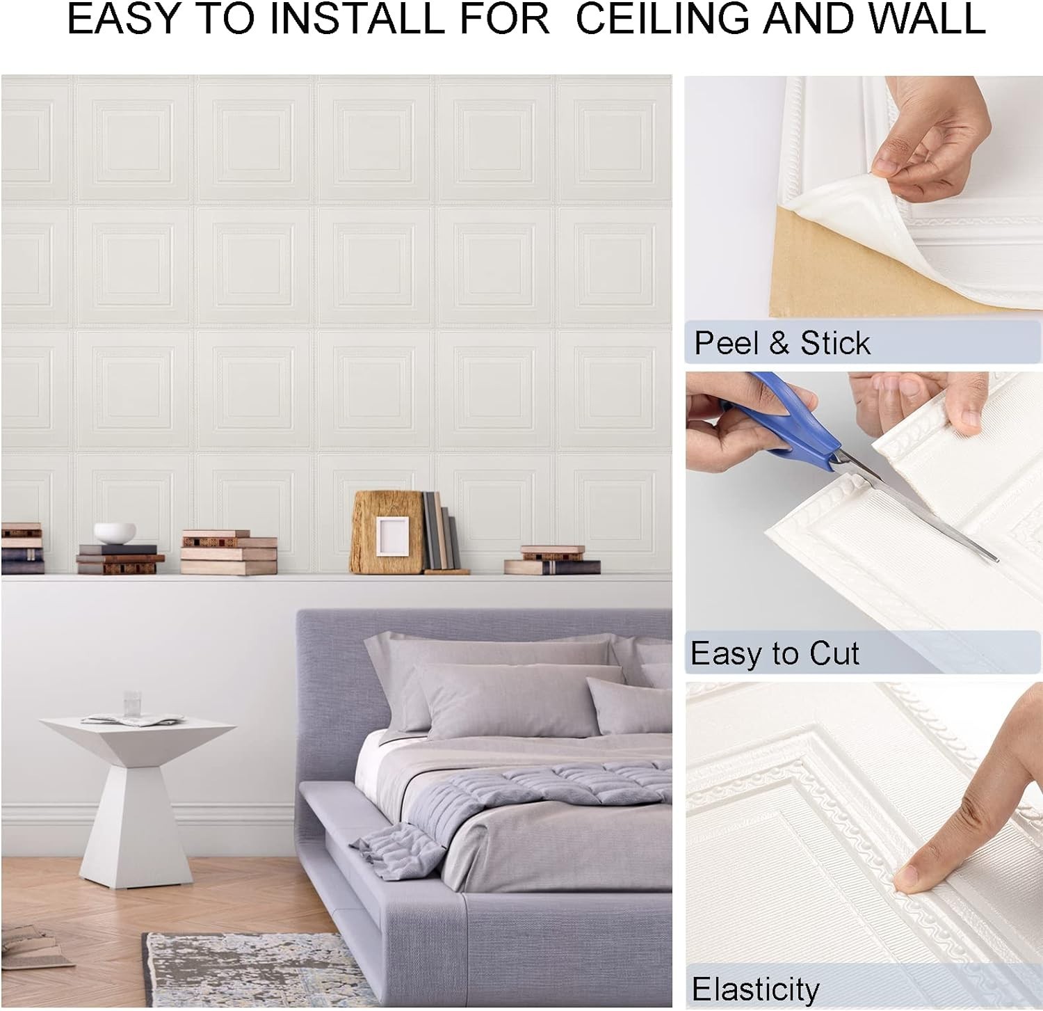 Ceiling Tiles, 16 Pack, Covered 21 Sq.Ft, Glue-up Ceil Tile Foam, Ceiling Til…