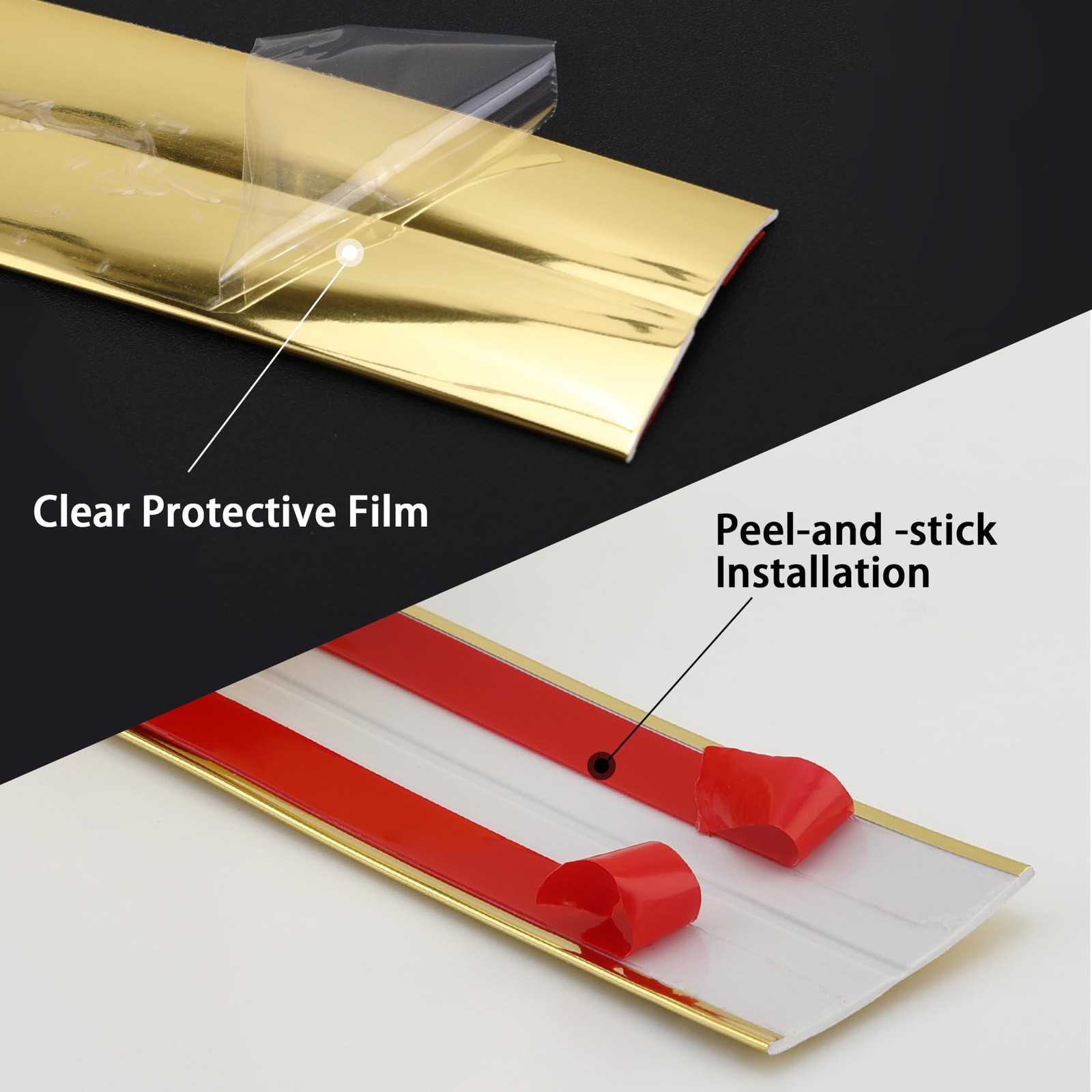 Gold Peel And Stick 16.4 ft x 1.6 Inch Wall Moulding Frames For Kitchen Bathroom