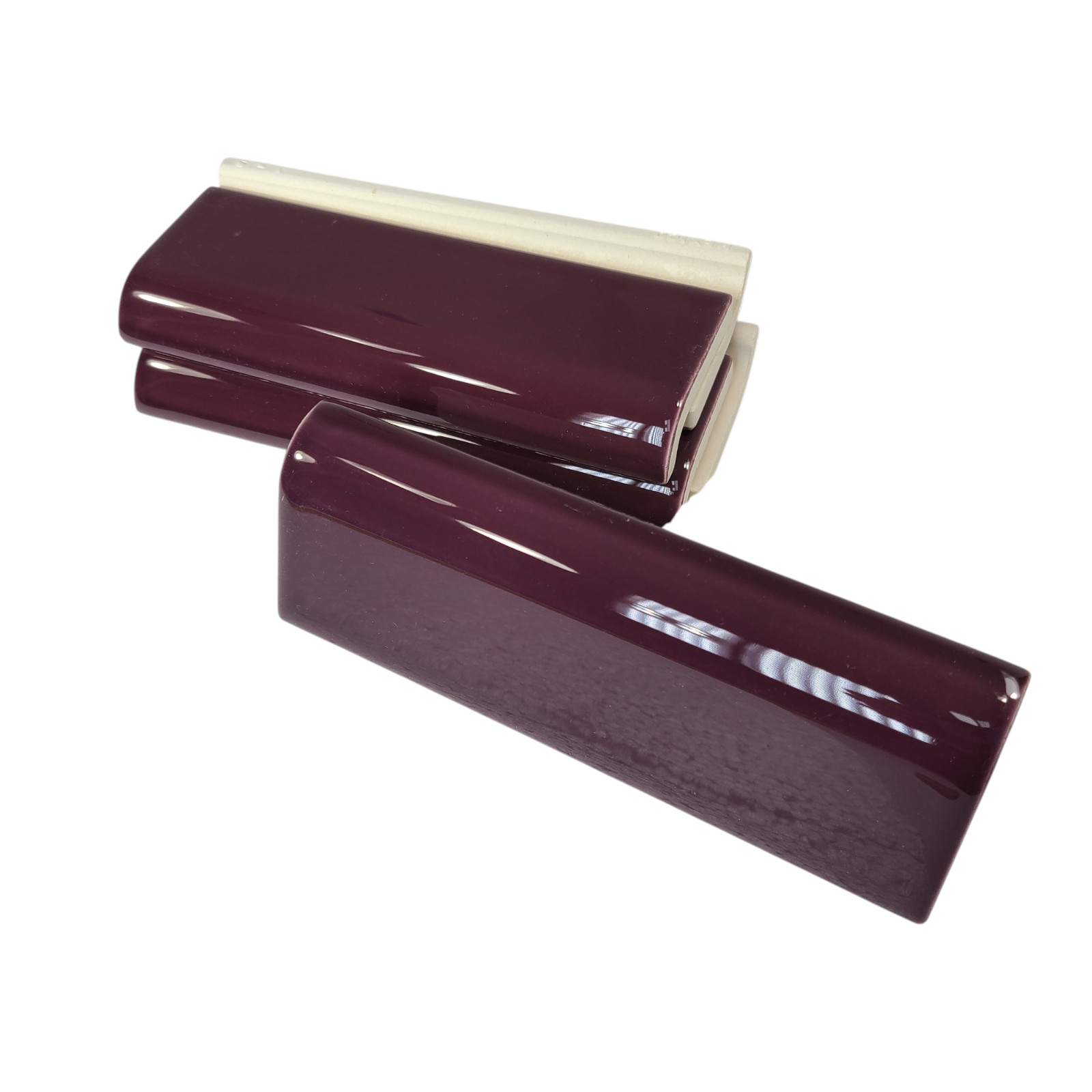 Purple Plum Ceramic Tile Mud Cap Bullnose Mudcap Subway Trim Shower Backsplash