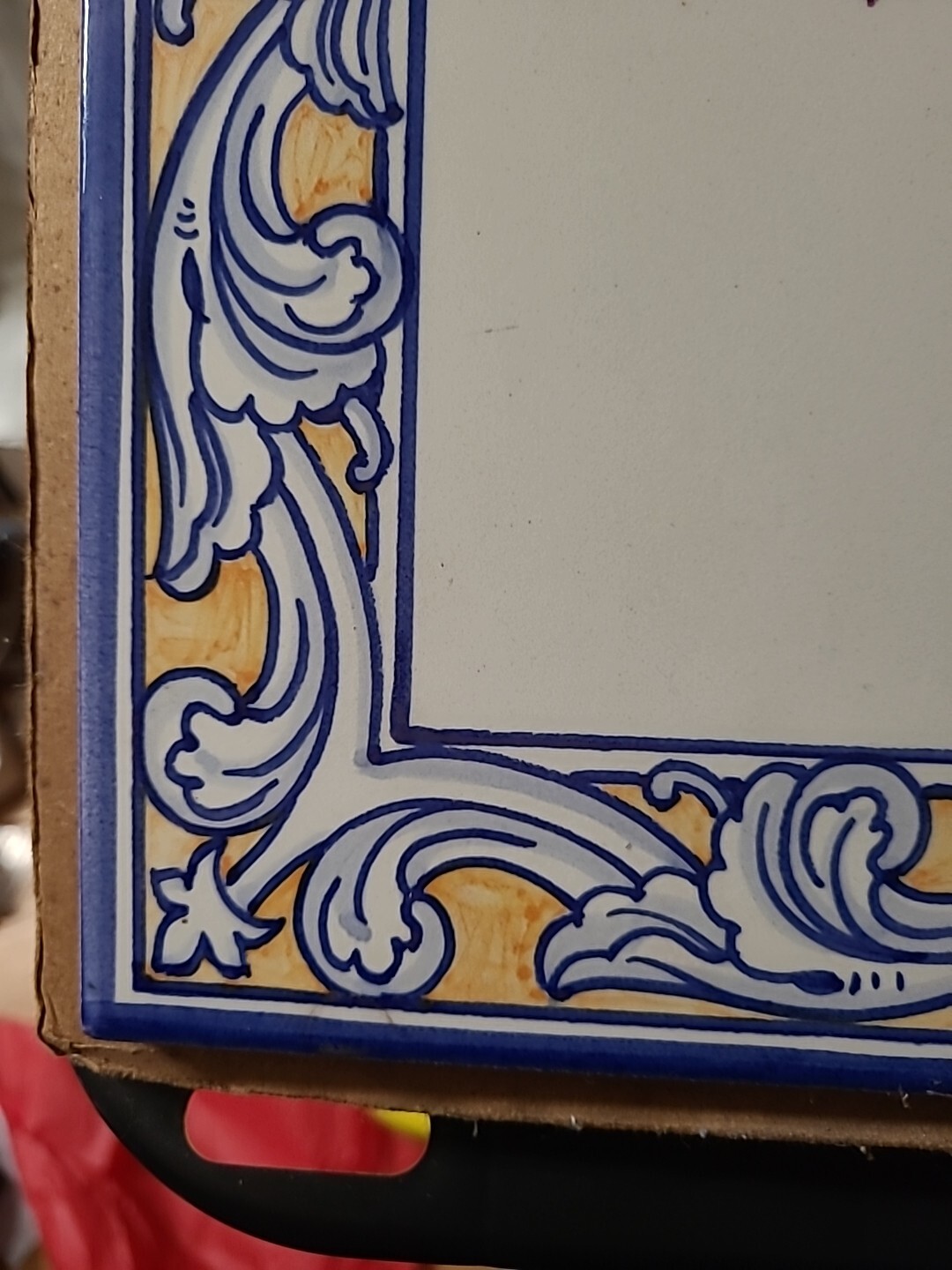 Hand Painted Tile Mural Floral 18″x24″