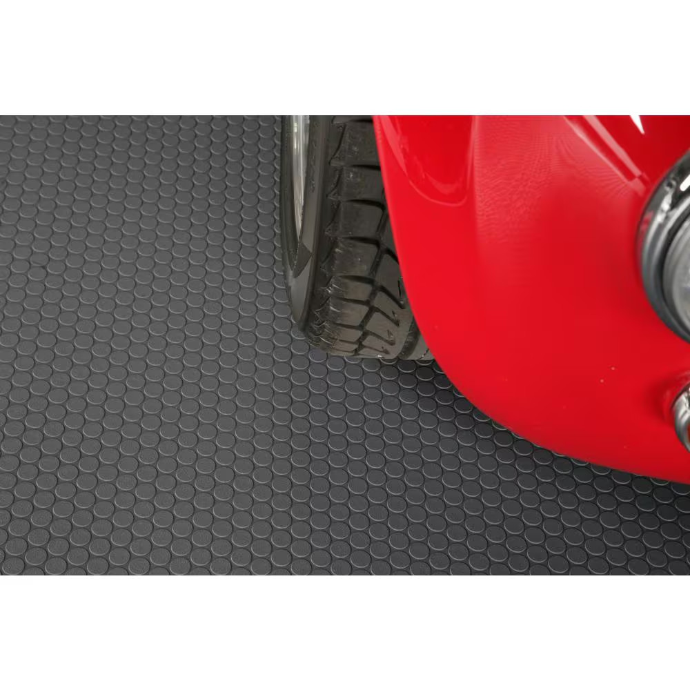 Small Coin 5 Ft. X 10 Ft. Slate Grey Commercial Grade Vinyl Garage Flooring Cove