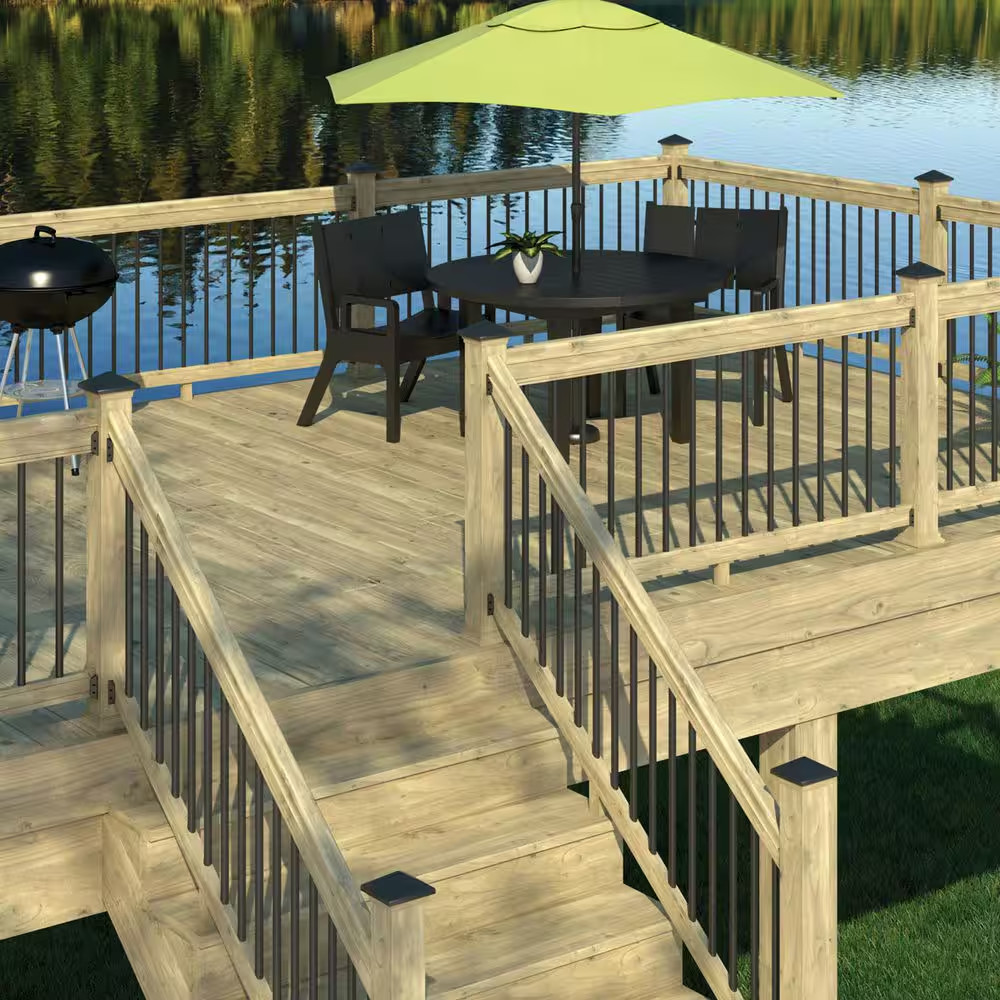 34 In. W X 72 In.H Pressure-Treated Southern Yellow Pine Wood Deck Stair Railing