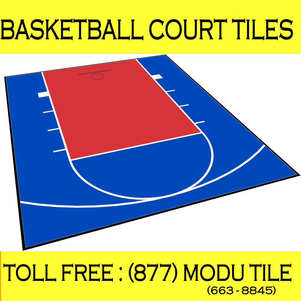 ModuTile 20 ft. x 24 ft. Half Court Basketball Kit – Lines and Edges Included