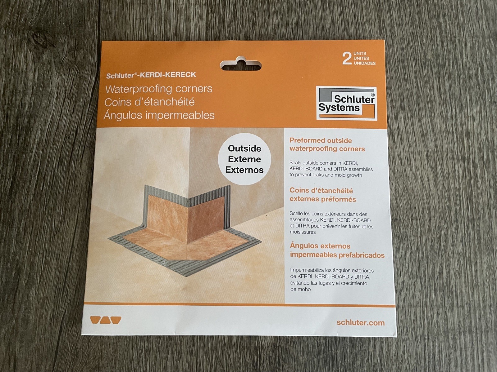 Schluter Preformed Outside Corners (KERECK/FA2) – Kerdi Waterproofing Membrane