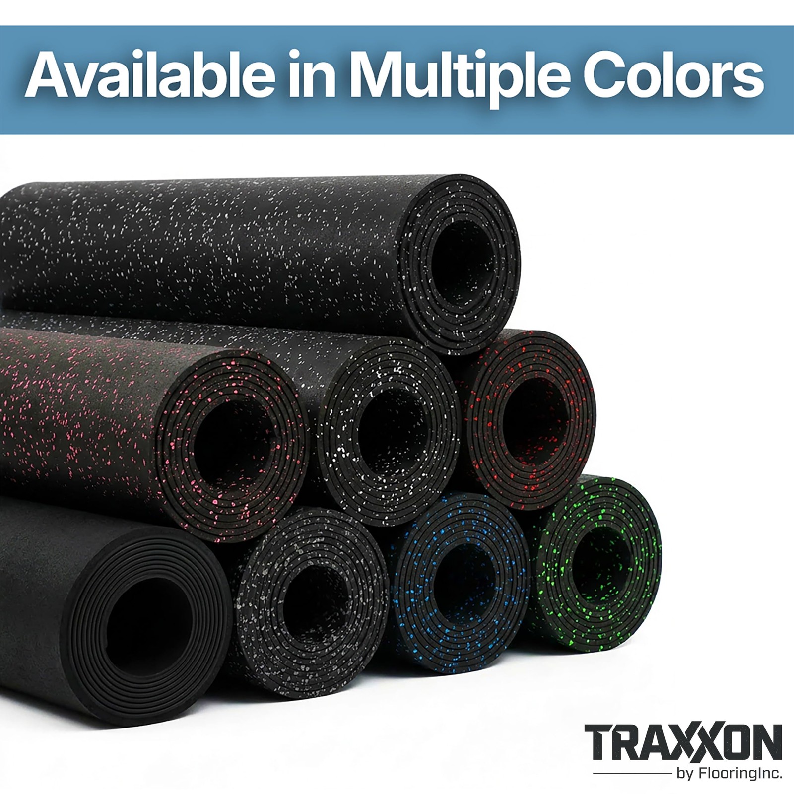 Traxxon by FlooringInc Rubber Gym Flooring Roll, Heavy Duty Recycled Rubber F…