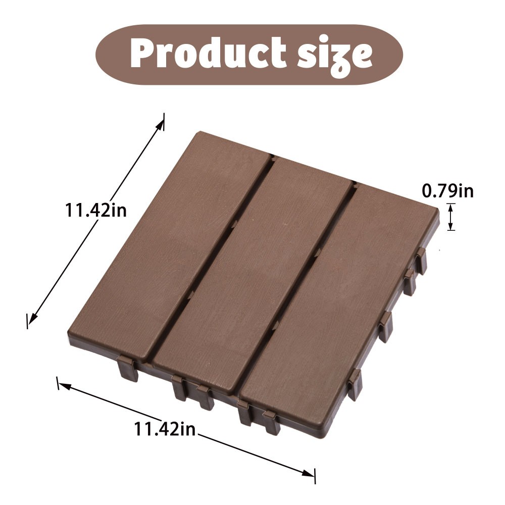 68 Pack Plastic Interlocking Deck Tiles Outdoor Indoor Flooring All Weather