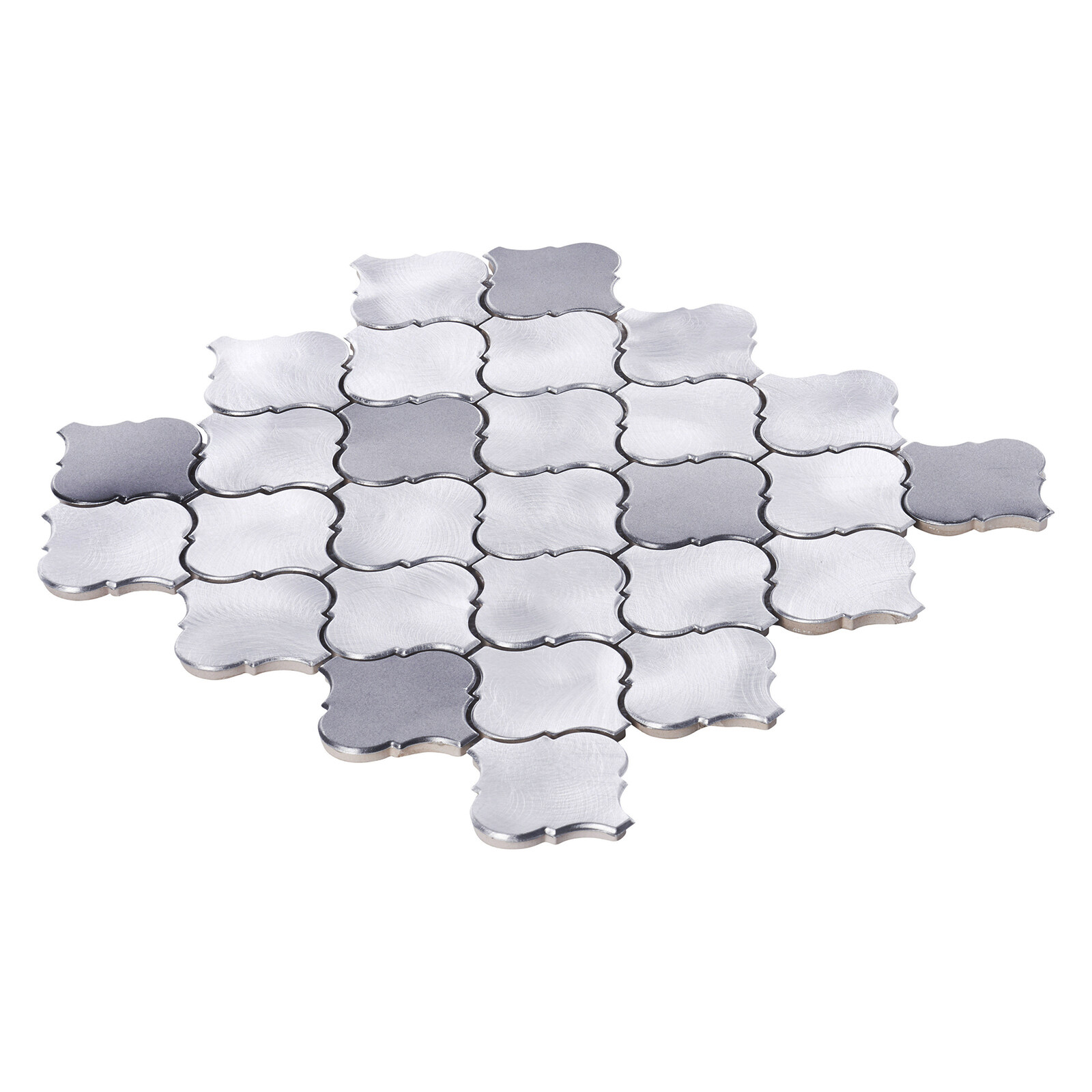Arabesque Blended Gray Metallic Aluminum Mosaic Tile Kitchen Wall Backsplash