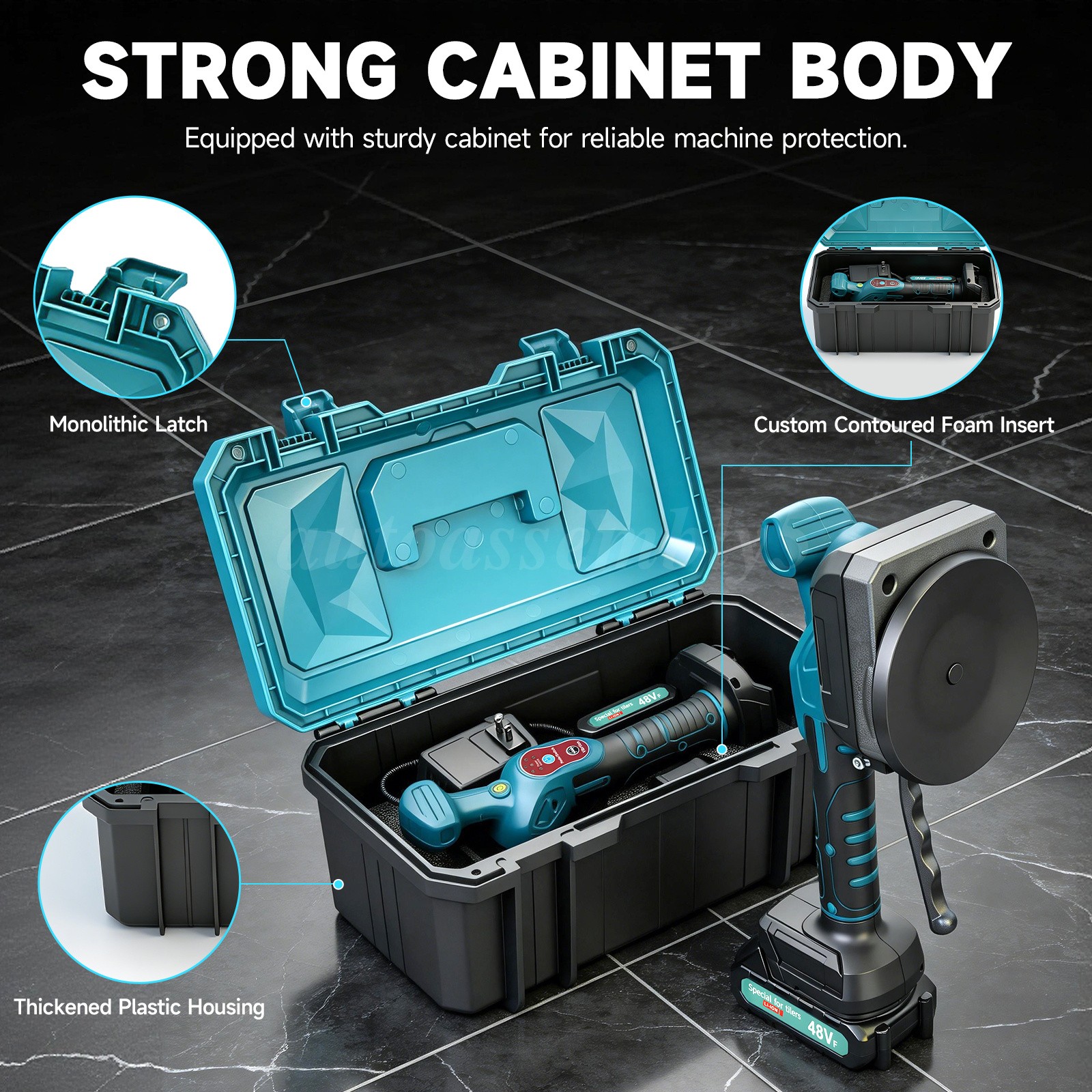 Cordless Tile Vibration Machine Tool&Electric Leveling Machine w/2 1.5Ah Battery