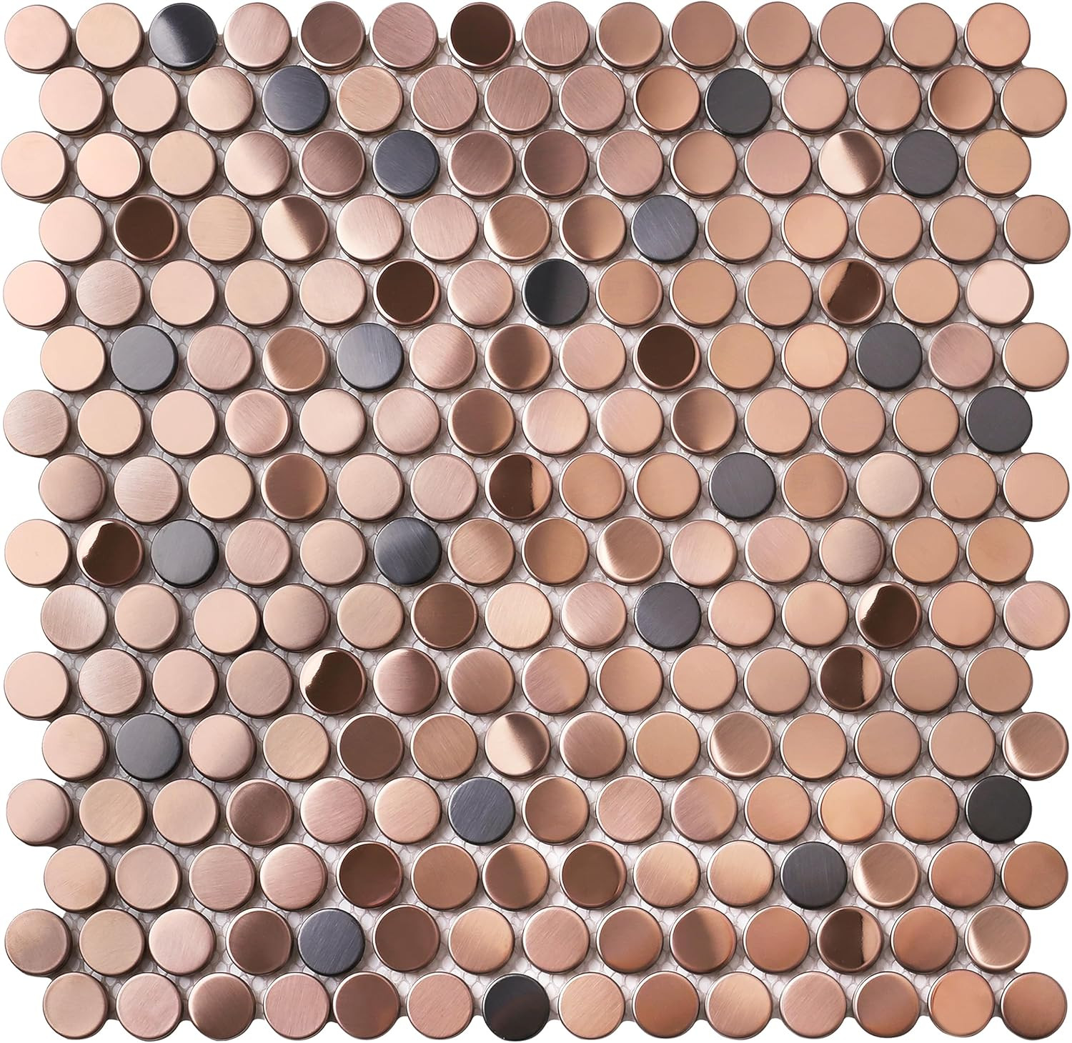 Copper Bronze Penny Round Mosaic Tiles for Kitchen and Bathroom [5 Sheets]