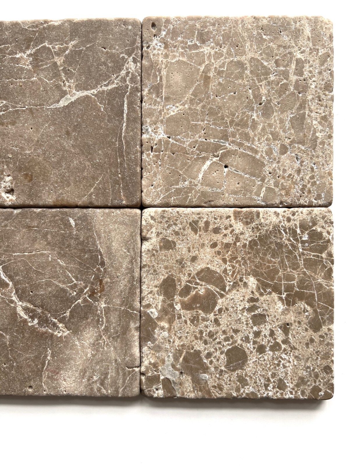 Dark Emperador 4×4 Tumbled Marble Tile Backsplash Floor Wall (Sold by 1 SF)
