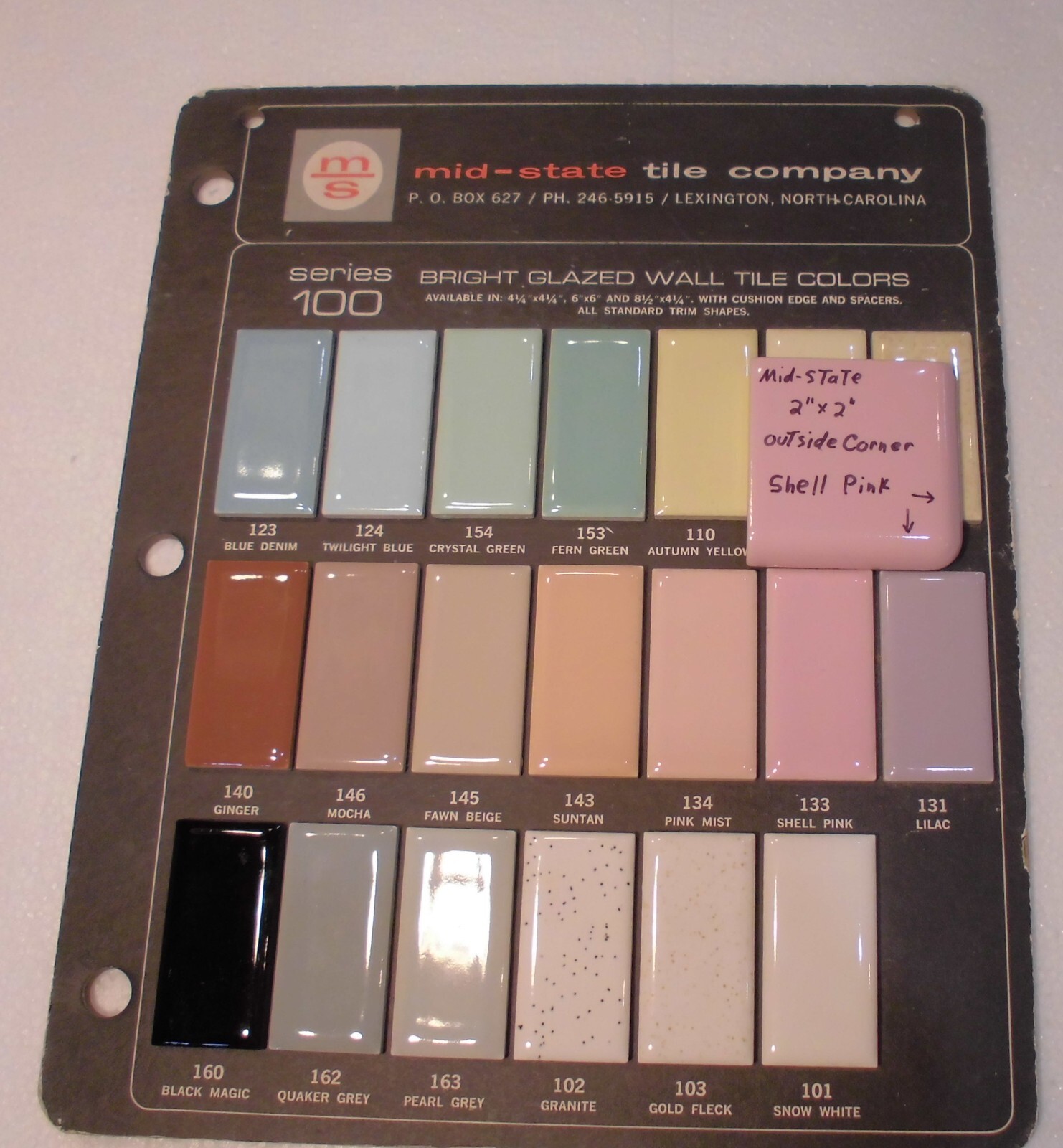 1 pc. Shell Pink: 2″ X 2″ X 5/16″ Glossy Ceramic Surface Bullnose Corner Tile