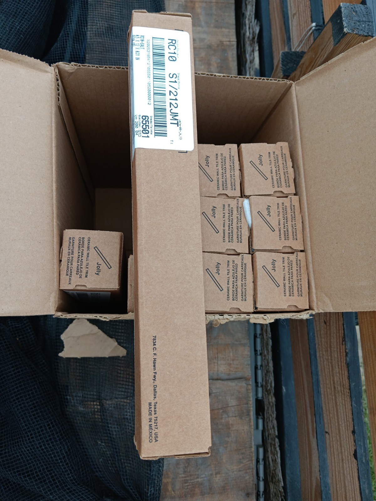 4 Boxes (48 Linear Ft) Matte Off White 12″ x ½” Ceramic Wall Tile Pencil Trim.