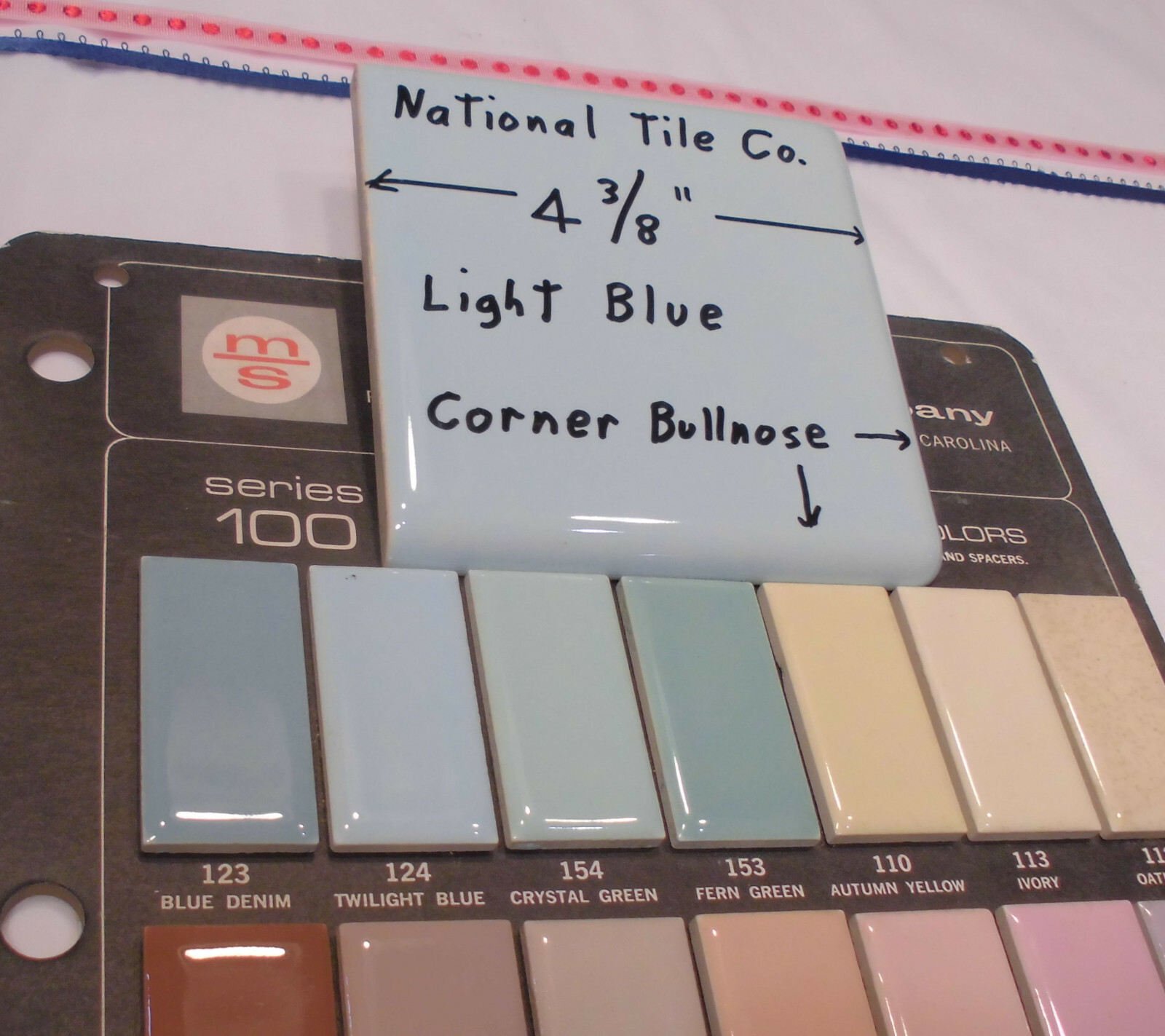 1 pc. *Twilight Blue* Ceramic Glossy Corner Bullnose 4-3/8″ National Tile Co.