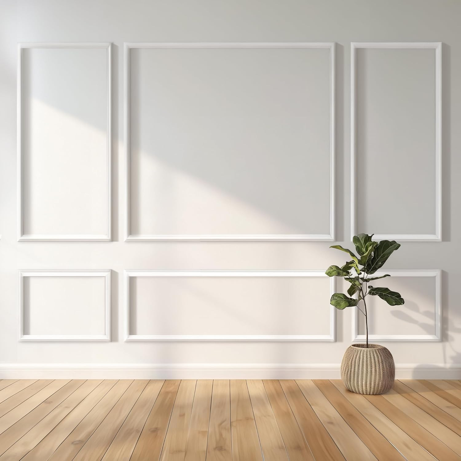 Peel and Stick 3D Wall Molding Kit – 34 Pre-Cut Panels for Easy Decor