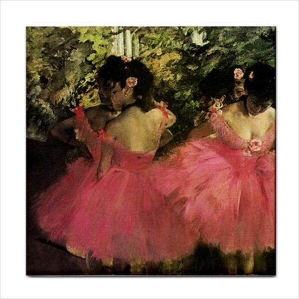 Ballet Dancer Ceramic Tile Set of 6 Backsplash Tiles Edgar Degas Art