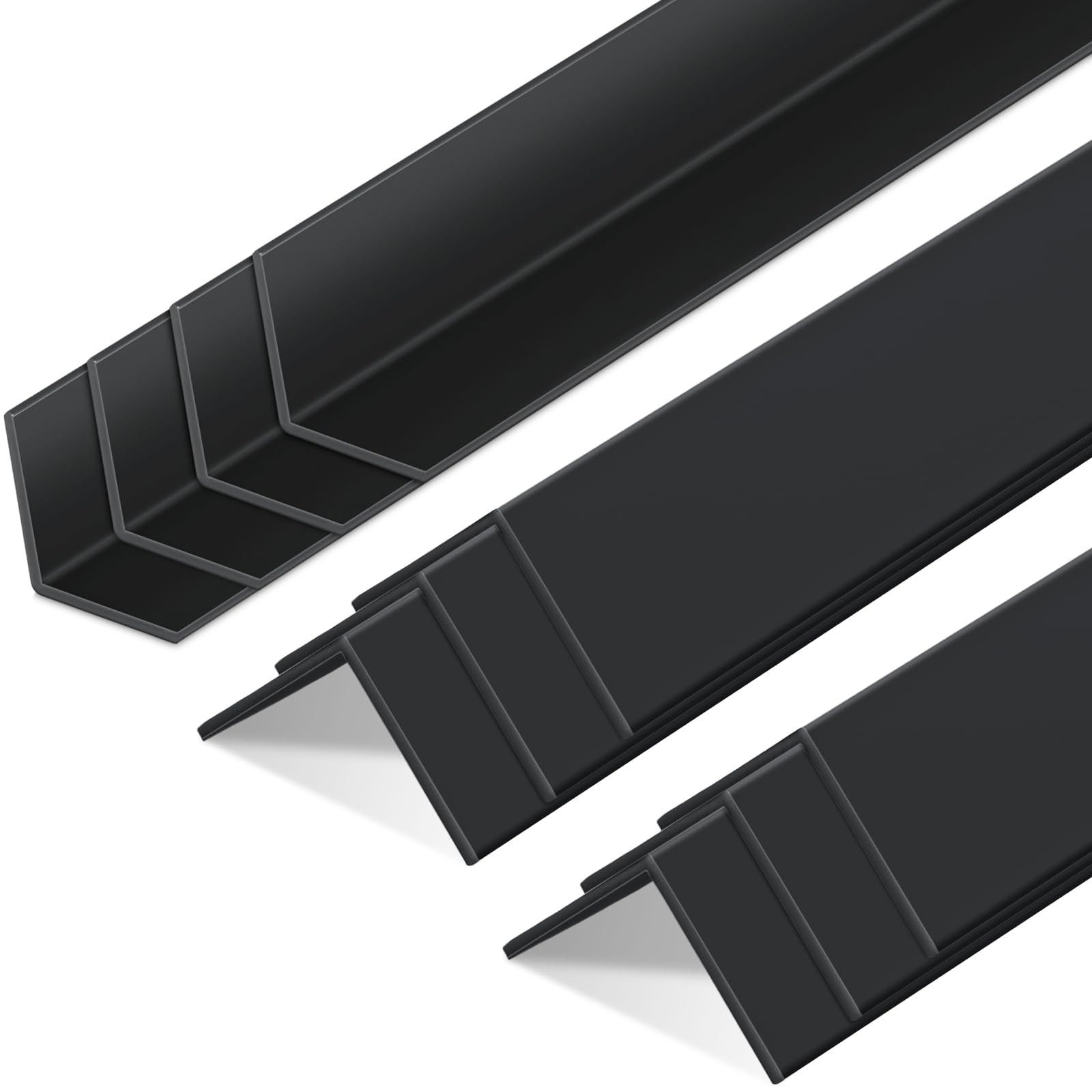 Sasylvia 10 Pcs Wall Corner Protector Guards, Black Vinyl 3/4 x 36 Inch Corne…