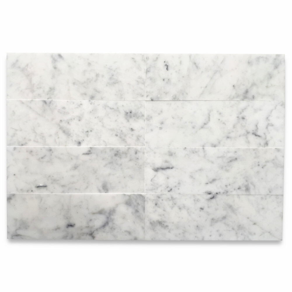 C43AP 6×18 Carrara White Marble Wall and Floor Tile Polished Venato Bianco