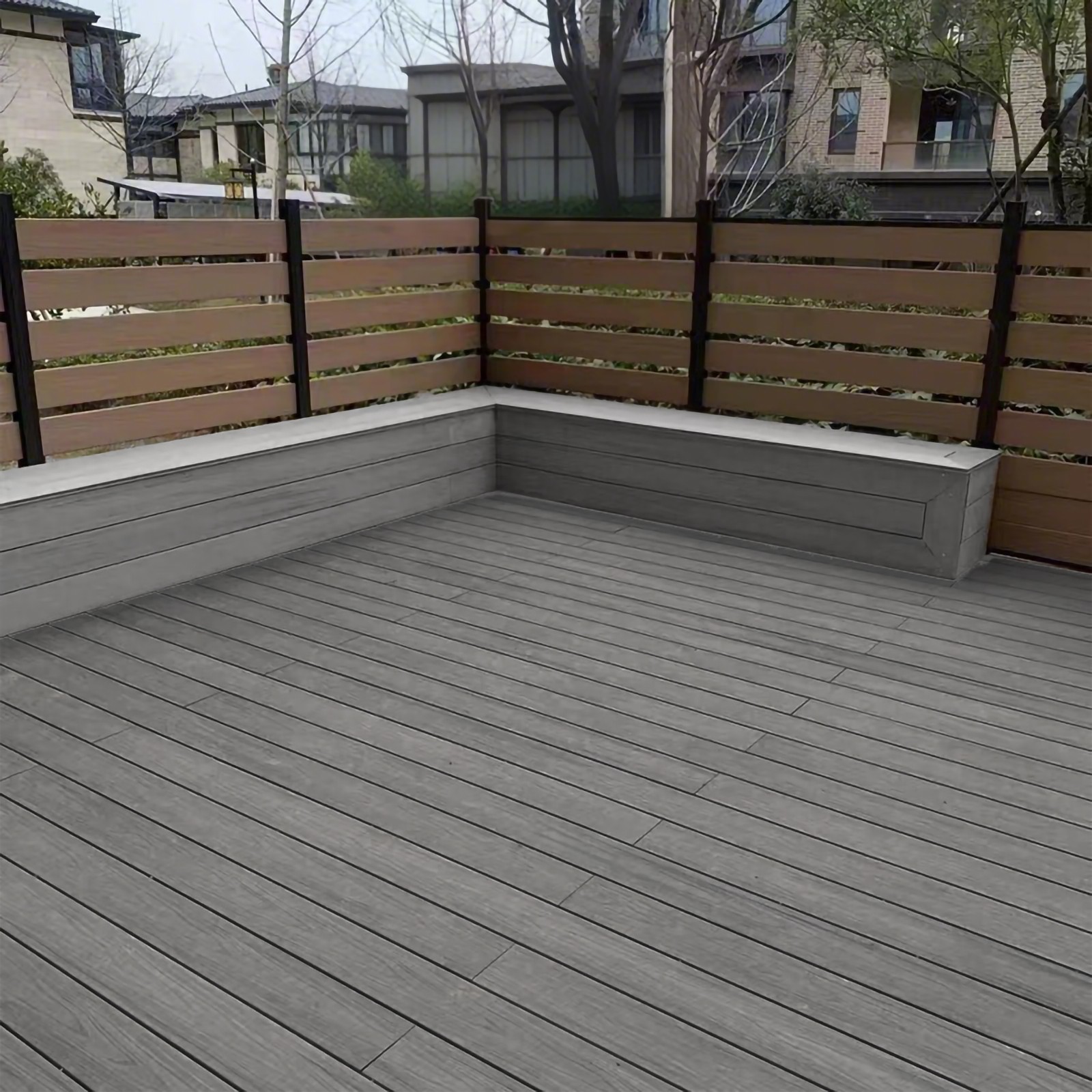 10 ft. X 5.5″ Wood-Plastic Composite (WPC) Flooring, Waterproof Outdoor Flooring