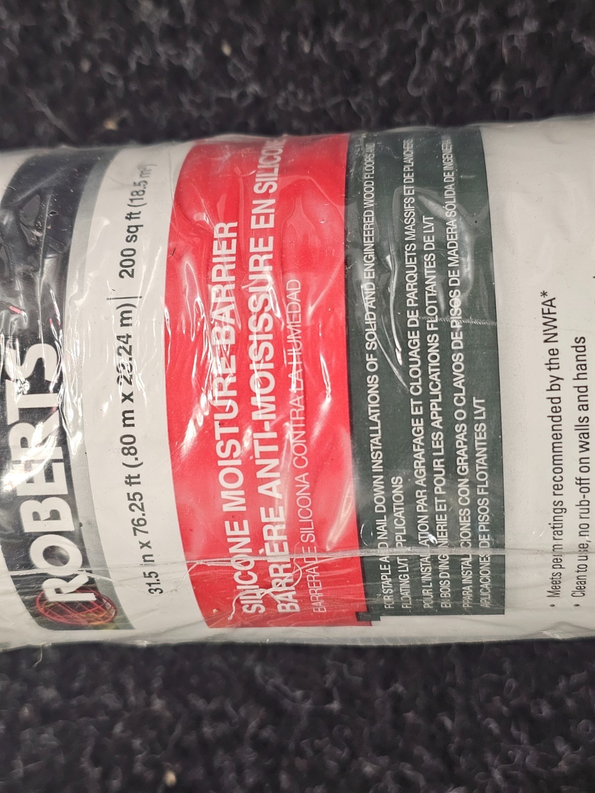 ROBERTS 70-198 31.5″x 76.25′ 6mil Silicone Moisture Barrier Underlayment