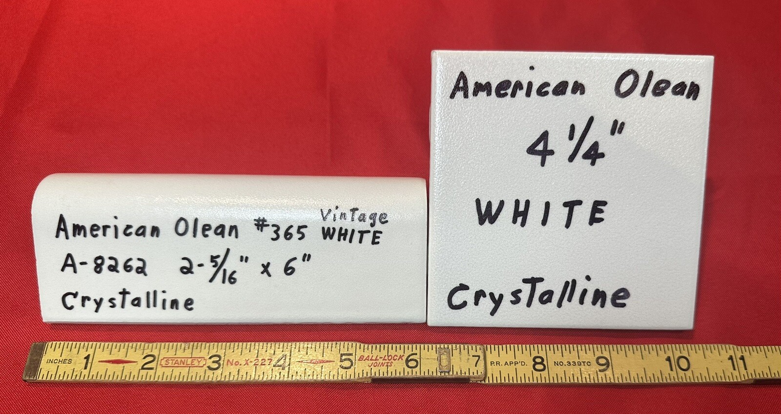 1pc. Off-White V-Cap Crystalline Ceramic Tile: Counter-Top Edging American Olean