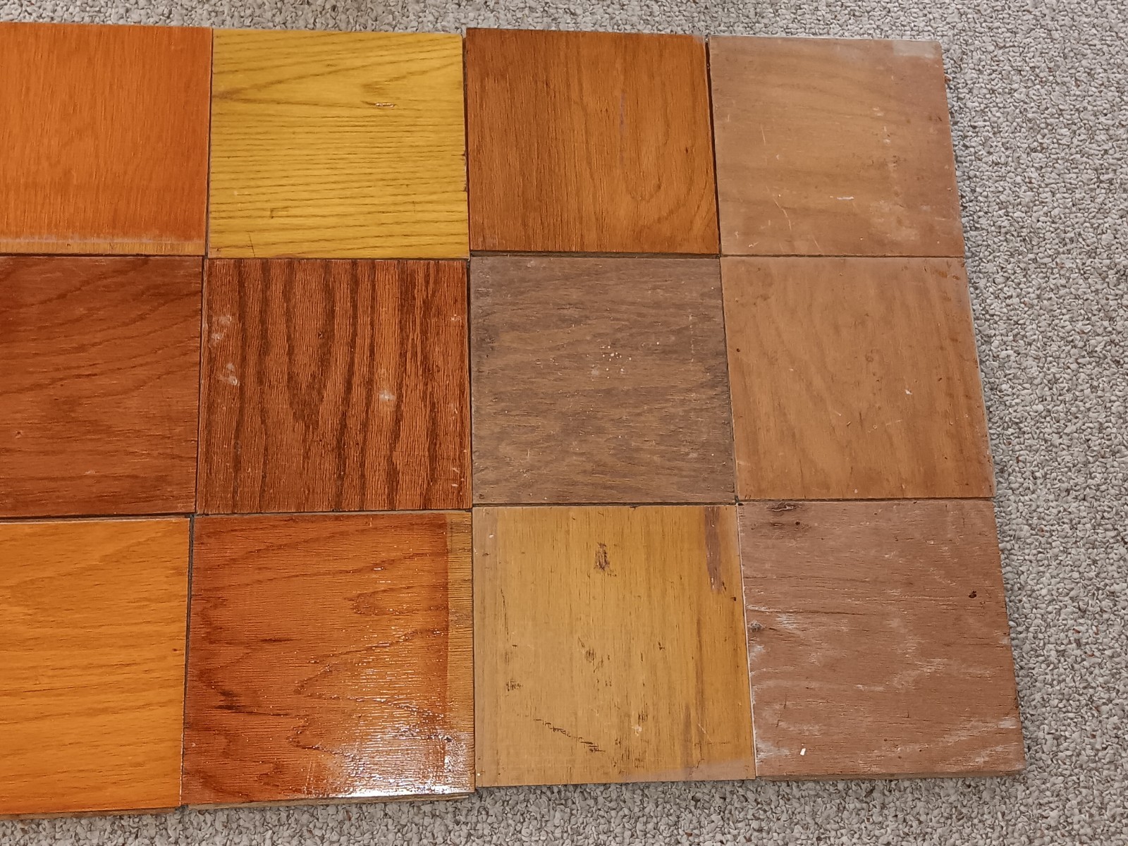 16 USED Vtg. MCM BRUCE Oak 9×9 Parquet Flooring NEED REFINISHING: Read Details