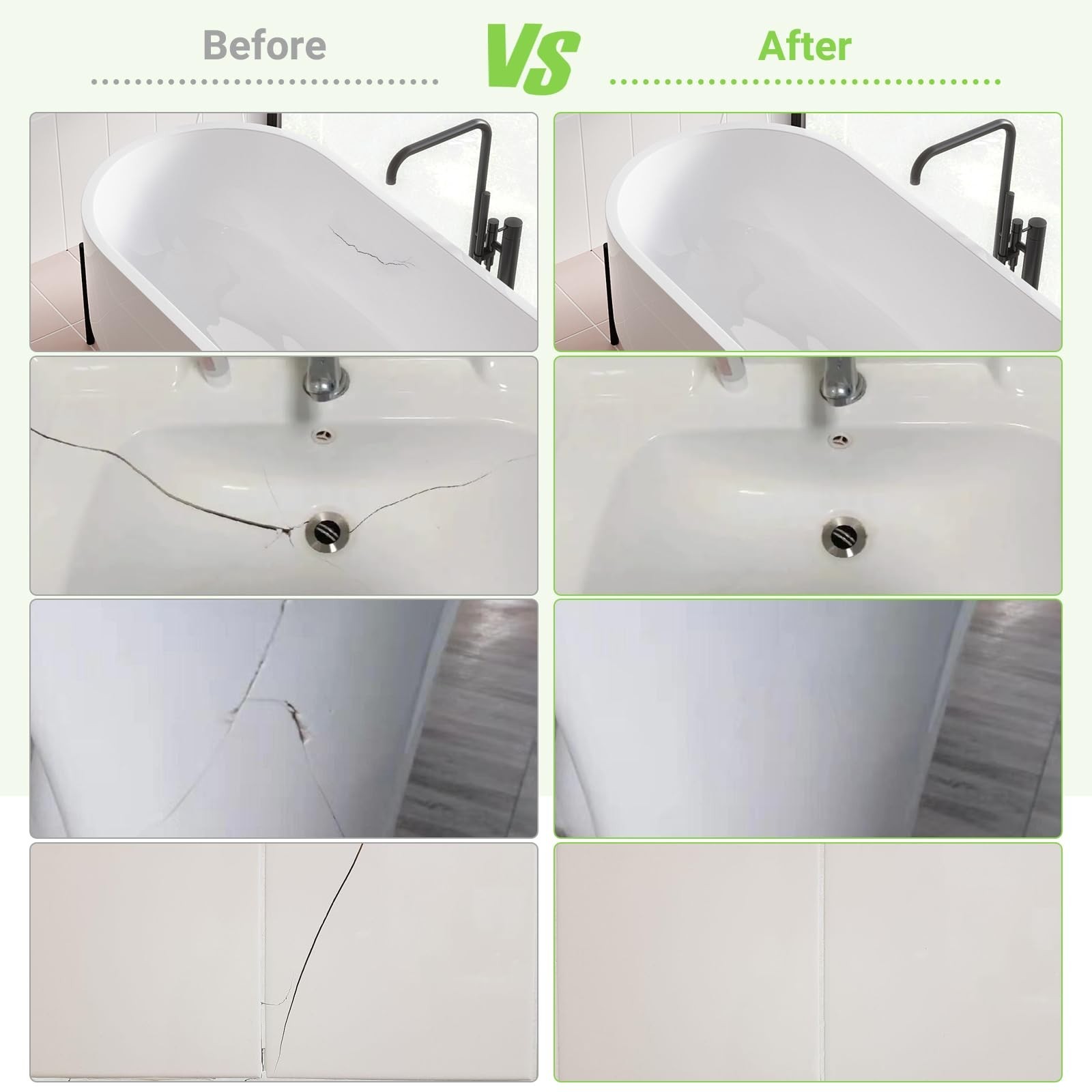 Tub Repair Porcelain Repair Kit, Crack Repair Kit for Bathtubs, Sinks, Marble…