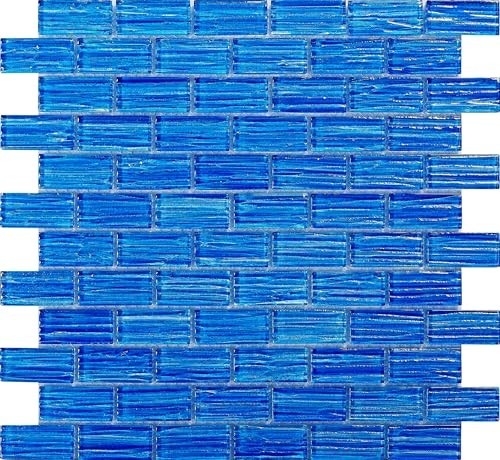 Textured Glass Mosaic Tiles 12″x12″ – Waterproof Subway Backsplash for Kitchen,