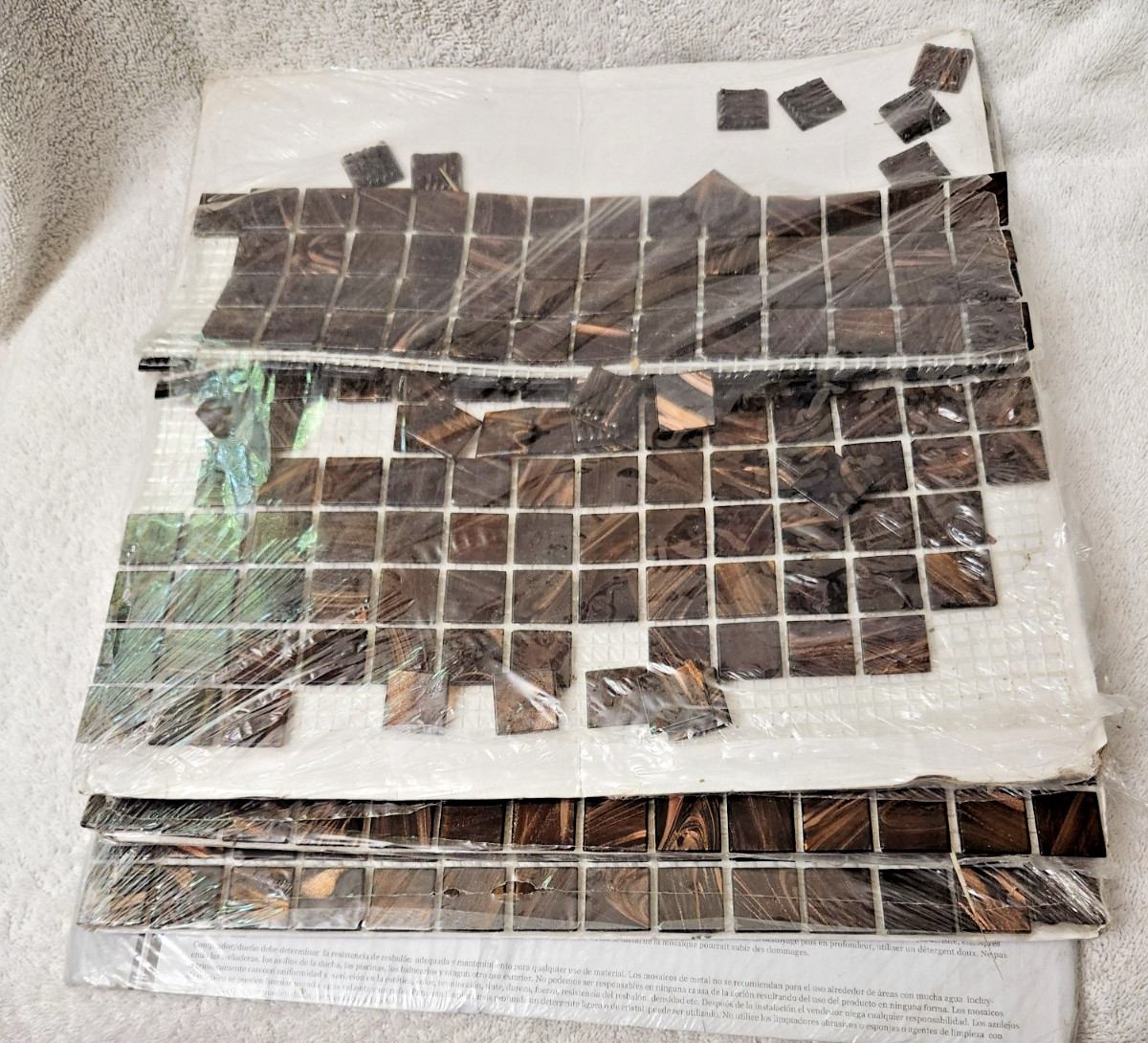 Premium Mosaics Brown Iridescent Glass 12 x 12 -3/4″ squares