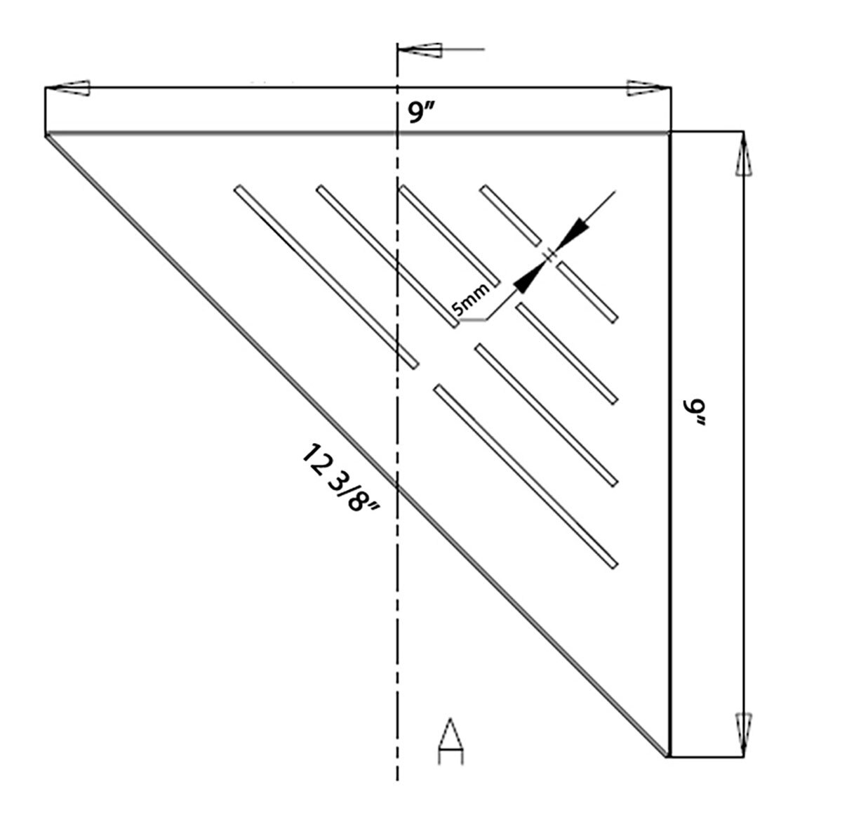 SereneDrains 316 Stainless Steel Drill In Corner Shower Shelf for Inside Shower