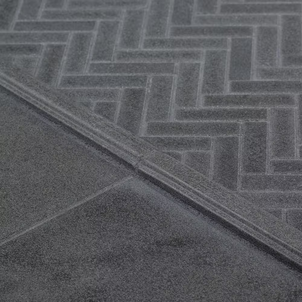 Basalt Herringbone Gray 10 In. X 10.75 in Honed Basalt Wall and Floor Mosaic Til
