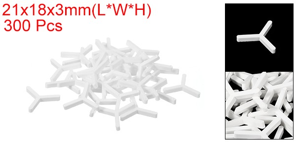 300Pcs Wall Floor Tile Plastic Y Type Spacers Tiling Tools 2mm 1/16″, White