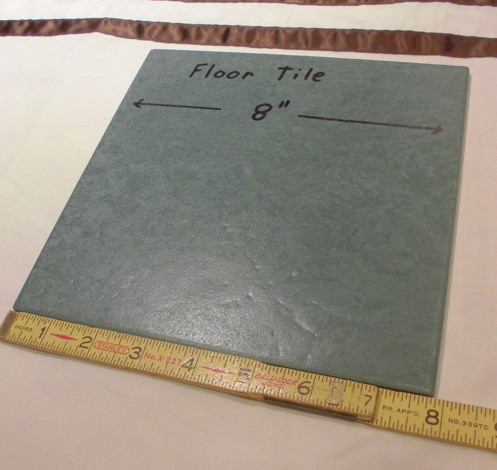1 pc. *Green-Blue-Sage* Ceramic / Porcelain Floor Tile 8″ X 8″ rough textured