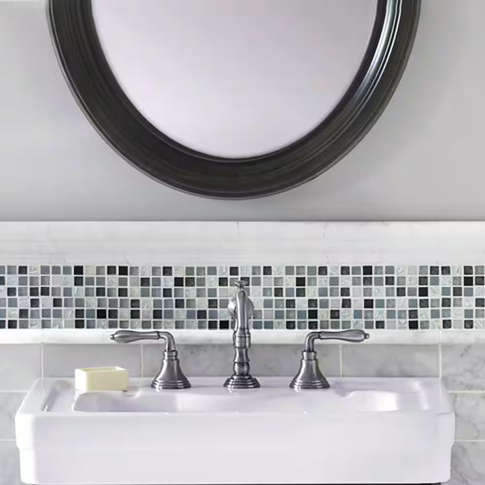 Italian White Carrara .75 In. X 12 In. Honed Marble Wall Pencil Tile (1 Linear F