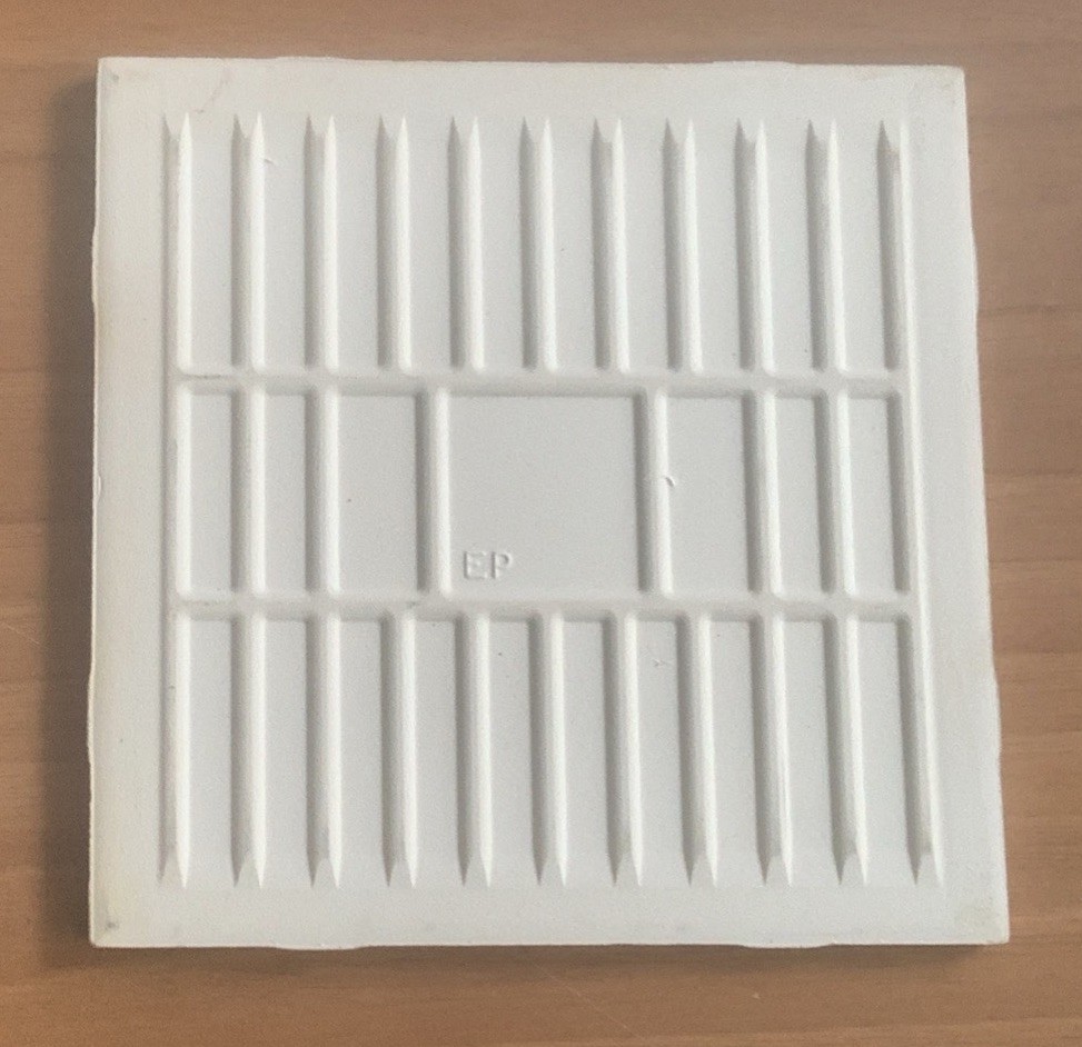 Off White Large Textured Gloss Ceramic Tile 6 X 6