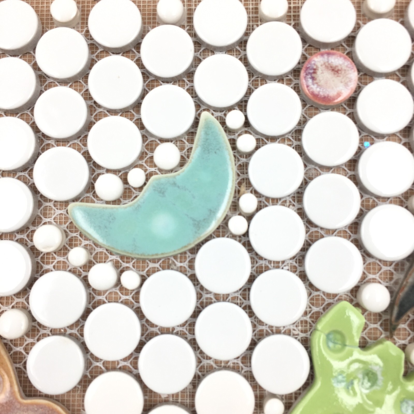 Handmade Tile Mosaic Panel Backsplash 1/4″ Thick, 11.5″ x 14″ Mounted On Mesh