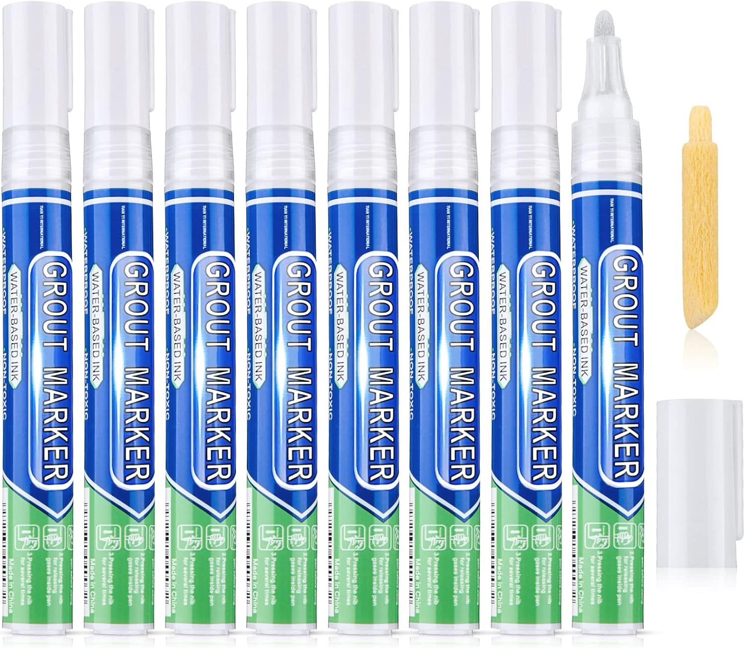 Zonon Grout Wall Pen Tile Paint Markers Grout Repair Sealer Pen for Bathrooms Ki