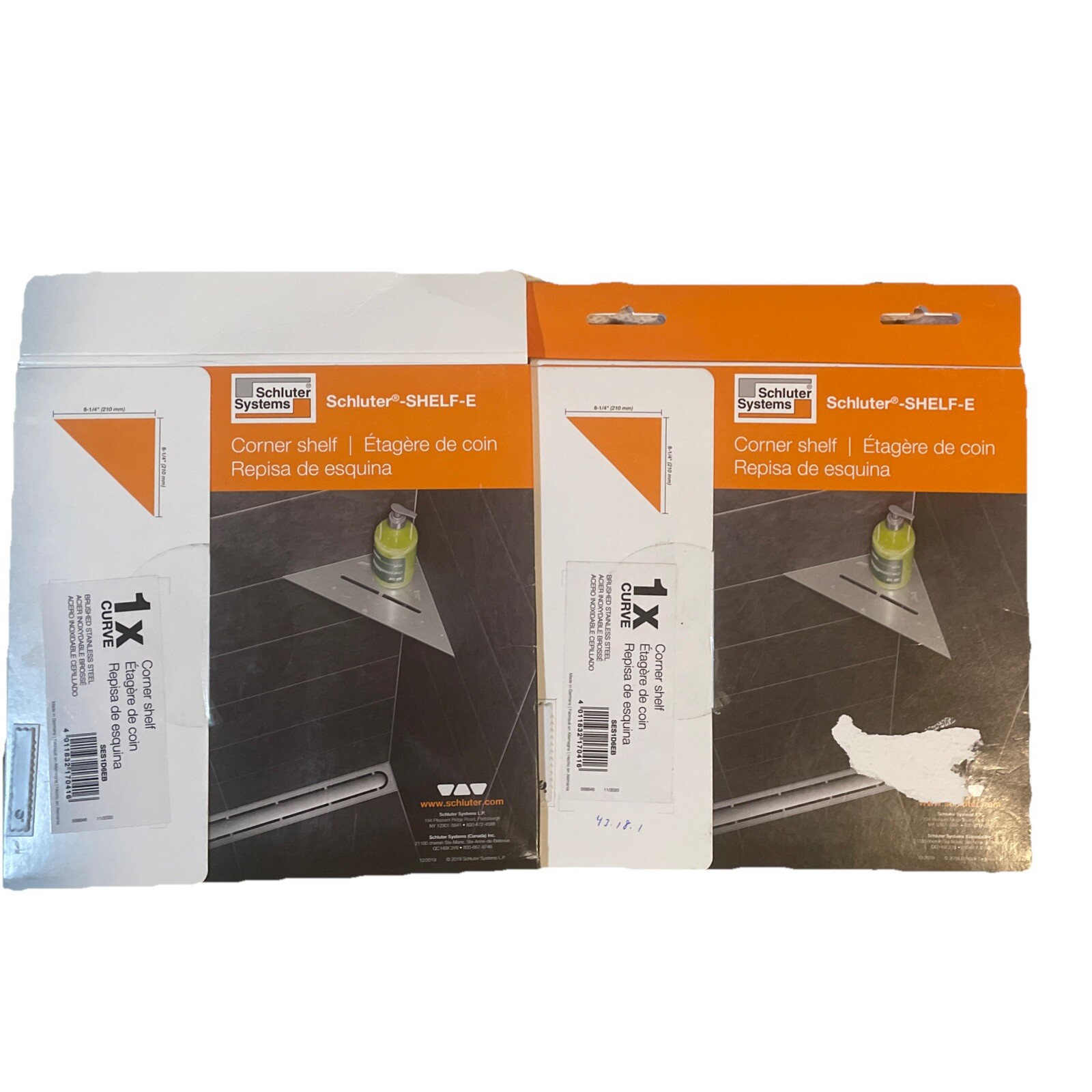 Lot Of 2 Schlüter SES1D6EB Triangular Corner Shelf-E – Curve Tile Cutter Design