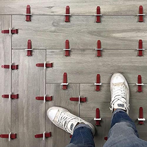 Tile Leveling System 1/8″ Spacers – 250 Clips, Red Wedges Sold Separately