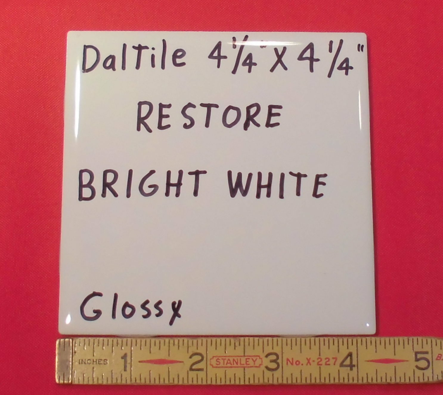 1 pc. Daltile; RESTORE Bright White; Glossy Ceramic Tile 4-1/4″ X 4-1/4″ New