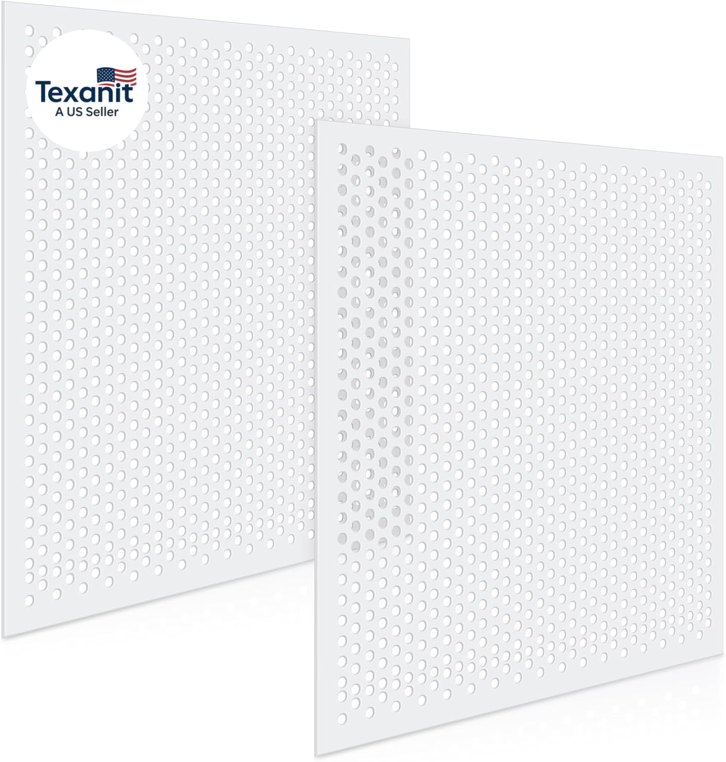 2 Pack 2′ X 2′ Plastic Perforated Tiles with 3/8″ Holes 24″ X 24″ White Drop Cei