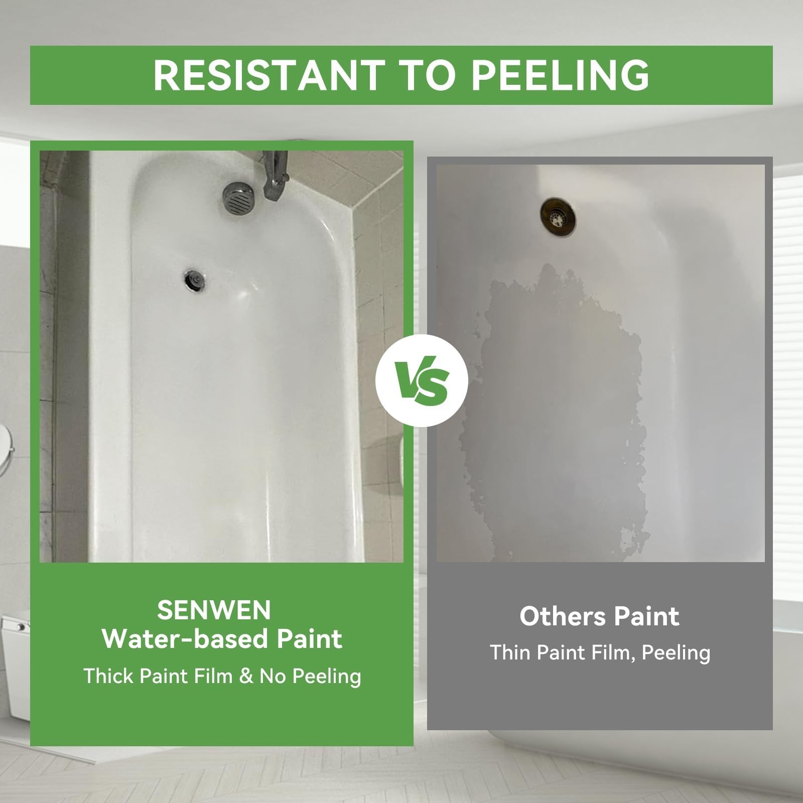 16 oz Waterbased White Tile Paint – Bathtub/Washbasin/Toilet/Countertop Refinish